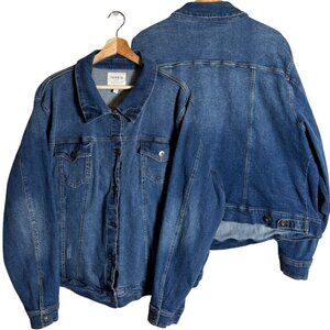 Torrid Denim Jean Jacket Womens 4 Blue Stretch Classic Neutral Minimalist Preppy